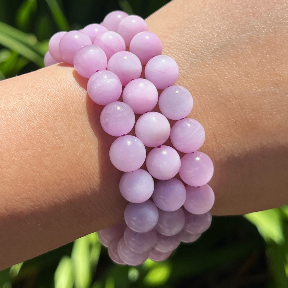 10mm stretchable cat eye kunzite‎ bracelet